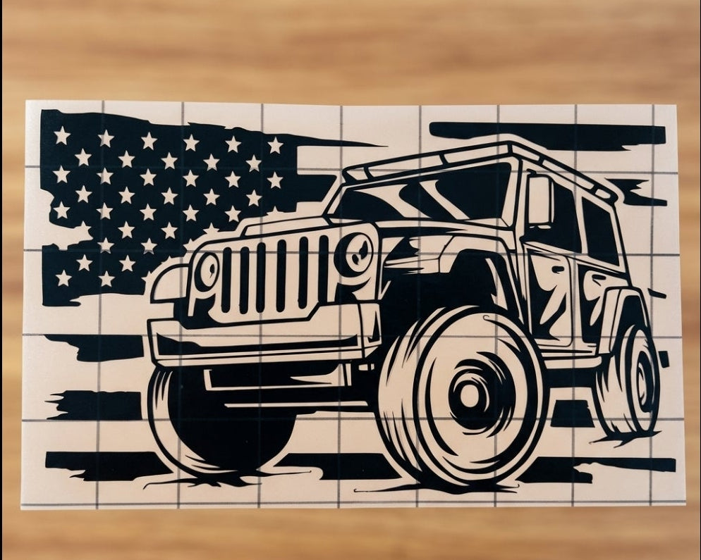 Star-Studded Jeep Grille Decal