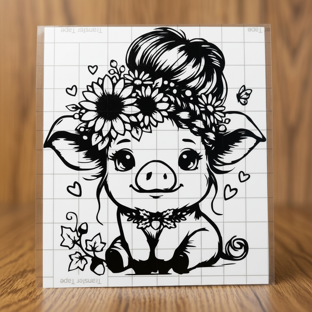 Sunflower Floral Piggy Decal